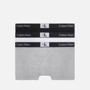 Image of Calvin Klein Logo 3 Pack Cotton-Blend Trunks - M