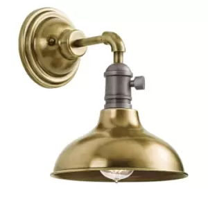 Image of Wall Light Retro Industrial Wide Bell Downlighter Shade Brass LED E27 60W
