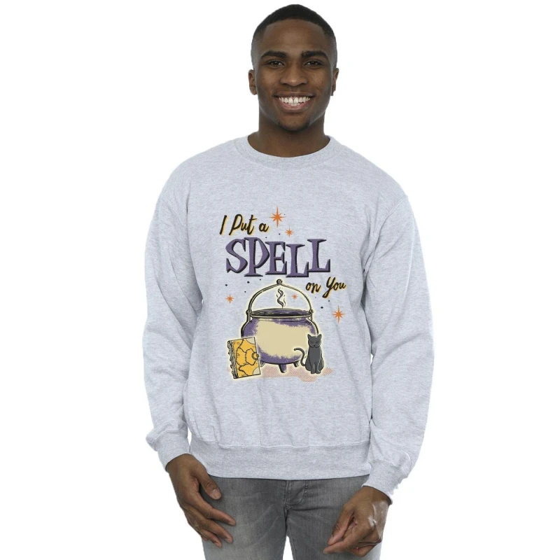 Image of Disney Men Hocus Pocus Spell On You Sweatshirt in Grey Size: Small Grey S Male 5063153039520