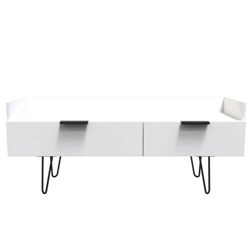 Image of Fuji 2 Drawer TV Unit In White Matt (Ready Assembled)
