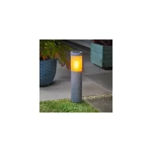 Image of Flaming Bollard Stake Light Solar Powered Flame Effect Lights Garden Outdoor Path Decking Patio Border Lawn Lighting Security Pathway Lights