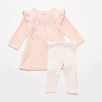 Image of KENZO Newborn Matching Leggings And Tiger Top - Pink - 12-18 months