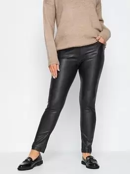 Image of M&Co Petite Petite Coated Slim Leg Jean, Black, Size 18, Women