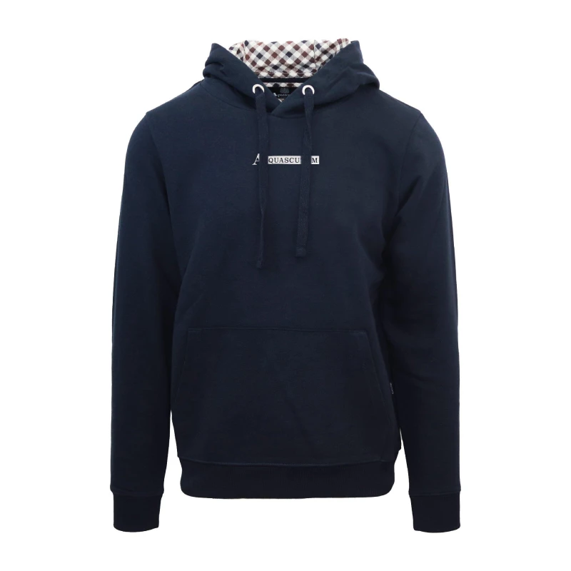 Image of Aquascutum Mens Hdy Sweat Pull Over Hoodie Navy male Small