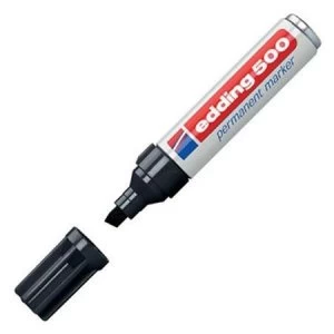 Image of Edding 500 Permanent Marker Chisel Tip 2-7mm Line Black 1 x Pack of 10 Permanent Markers