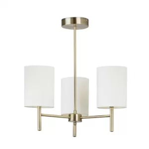 Image of 3 Light Semi Flush Multi Arm Ceiling Light Antique Brass, E14
