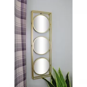 Image of Golden Metal Framed Triple Mirror