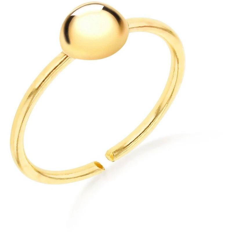 Image of Be You 9ct Gold Round Gold Ball Labret Stud Earring Yellow Gold female One Size