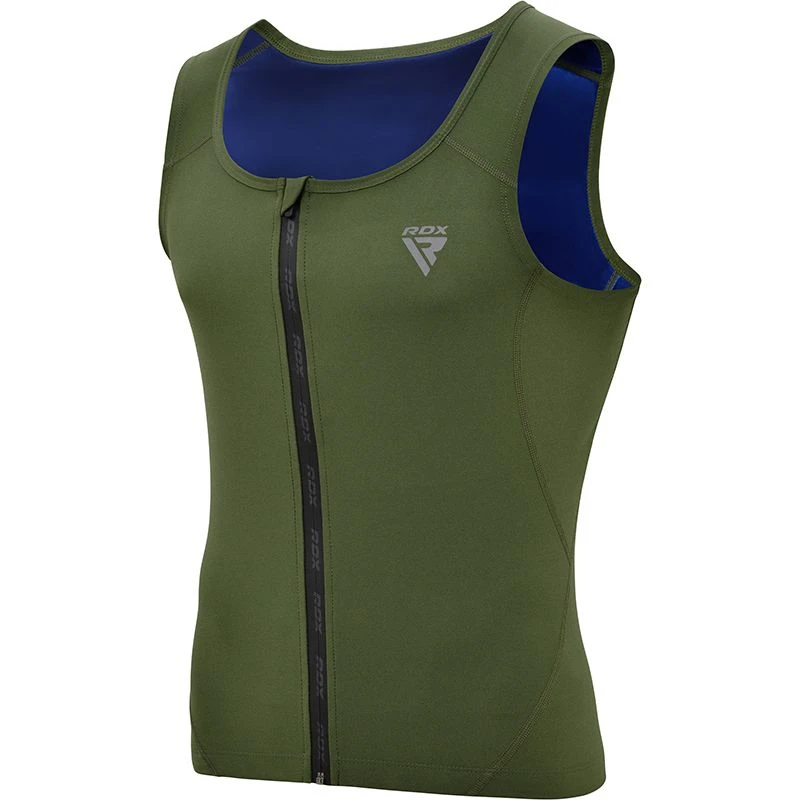 Image of RDX SPORTS M2 Zippered Men Sweat Vest Dark Green