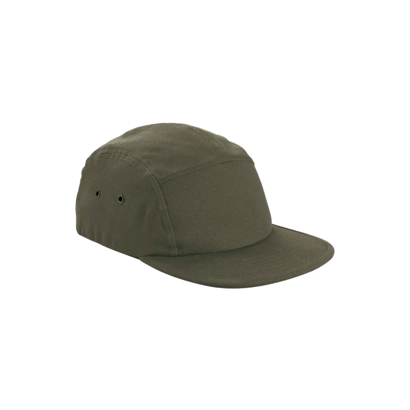 Image of Beechfield Beechfield Men Canvas 5 Panel Baseball Cap in Olive Olive One Size Male 5063377023923