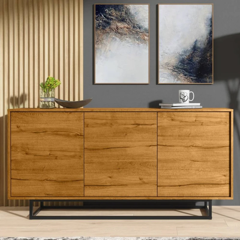 Image of Creative Furniture Halo Loft Sideboard 160cm - Dark Oak in Dark Brown Dark Brown Unisex