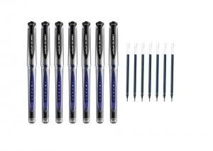 Image of Uniball Gel Impact UM153 Blue Pen and Refill PK7