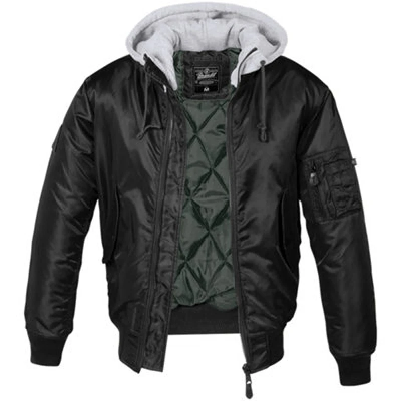 Image of Brandit MA1 Sweathood Bomber Jacket Black grey M Men
