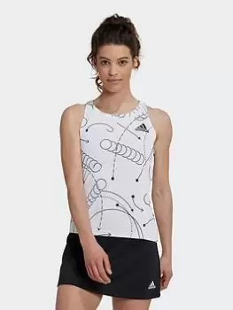 Image of adidas Club Tennis Graphic Tank Top, Green Size XS Women