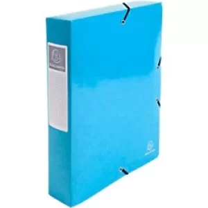 Image of Exacompta Filing Box 50627E A4+ Light Blue Glossy Card 25 x 33cm Pack of 8