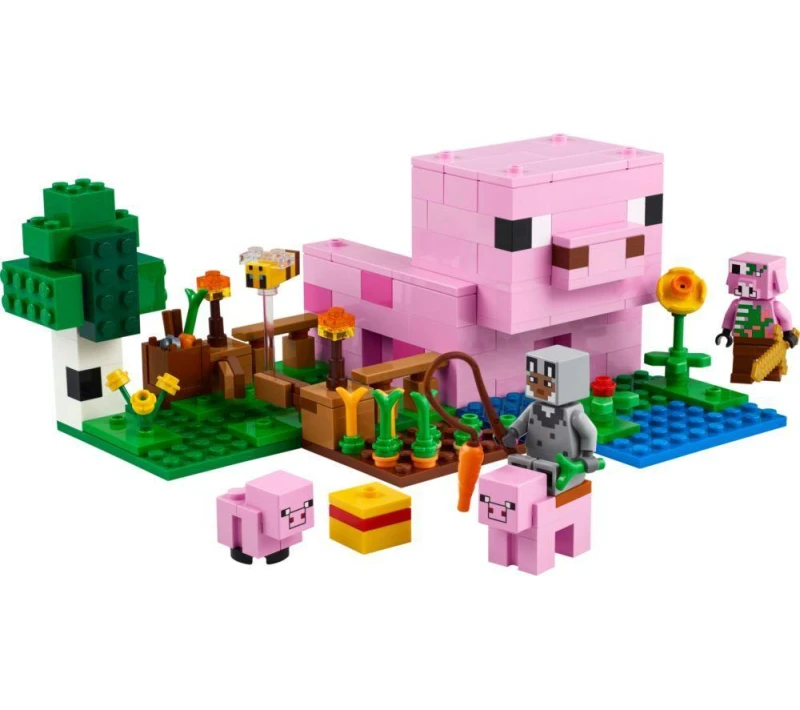 Image of LEGO LEGO Minecraft The Baby Pig House with Animal Toys 21268