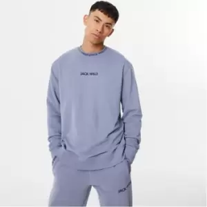 Image of Jack Wills Jacquard Crew Sweatshirt - Blue