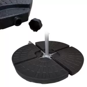 Image of 4 Pack 52/70Kg Decorative Round Water / Sand Filled Black Hanging / Banana / Cantilever Garden Patio Decking Parasol Base Weight