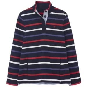 Image of Crew Clothing Womens Half Button Sweater Navy/White/Red/Blue 18