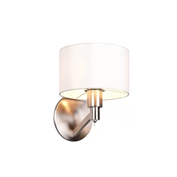 Image of Cassio Modern Wall Lamp with Shade Nickel Matt