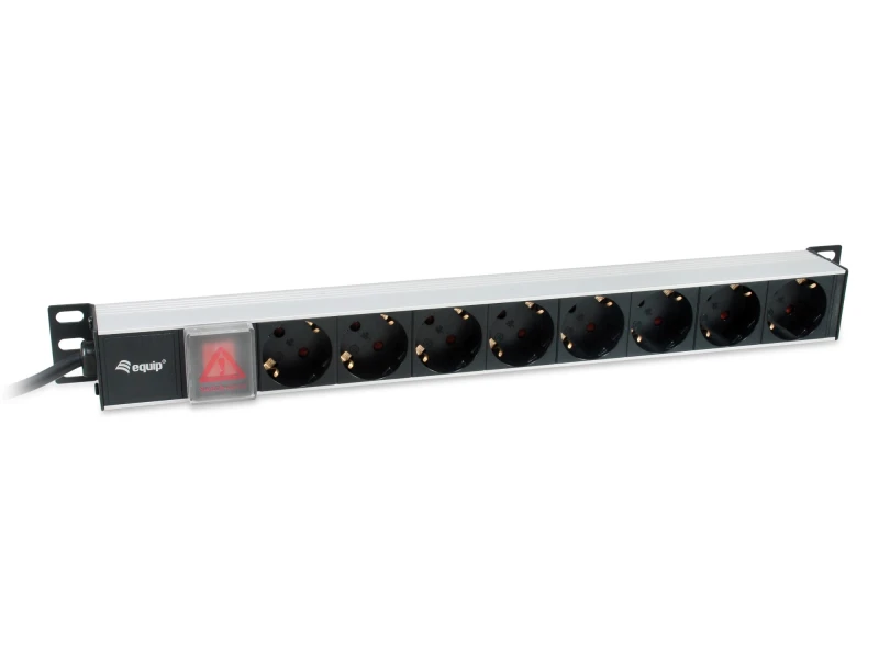 Image of Equip 8-Outlet German Power Distribution Unit. Aluminum Shell. 3m