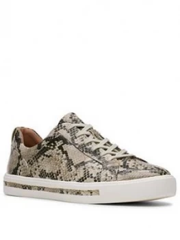 Image of Clarks Un Maui Lace Leather Trainer - Natural Snake