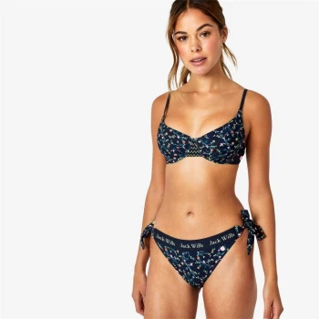 Image of Jack Wills Carlton Balcony Bikini Top - Navy Print