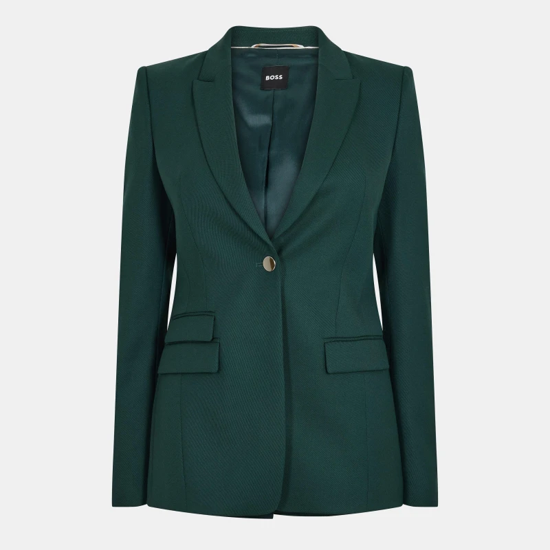Image of Boss Womens Juicylara Formal Jacket Open Green female 6 (XS)