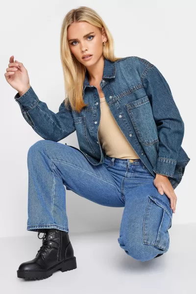 Image of Petite Denim Shacket