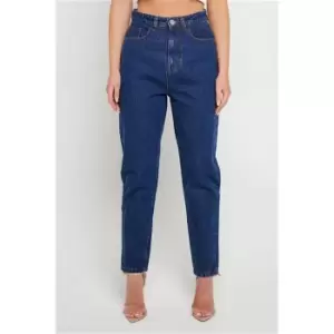 Image of I Saw It First Dark Wash Mom Jeans - Blue