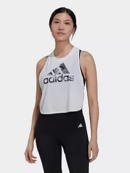 Image of adidas AEROREADY Made for Training Floral Tank Top, White, Size L, Women