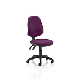 Image of Dynamic Permanent Contact Backrest Task Operator Chair Without Arms Eclipse Plus II Tansy Purple Seat Without Headrest High Back