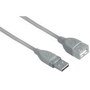 Image of Hama USB 2.0 Extension cable shielded, grey, 3.00 m