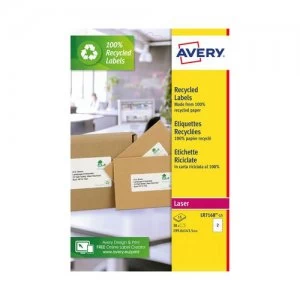 Image of Avery Recycled Parcel Labels 2 Per Sheet White Pack of 30 LR7168-15