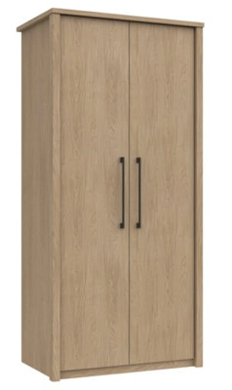 Image of Ashbourne 2 Door Robe - Natural Oak On Express Delivery And Ready Assembled