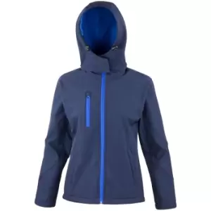 Image of Result Core Womens/Ladies Lite Hooded Softshell Jacket (M) (Navy/Royal)