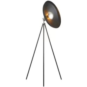 Image of Merano Milan Complete Floor Lamp, Matt Black, Matt Nickel Plate