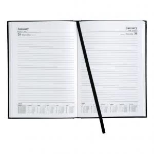 Image of Office 201819 Academic Dry Diary Day to Page A4 Black 941002