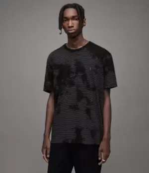 Image of AllSaints Mens Jadon Crew T-Shirt, Black/Ecru, Size: M