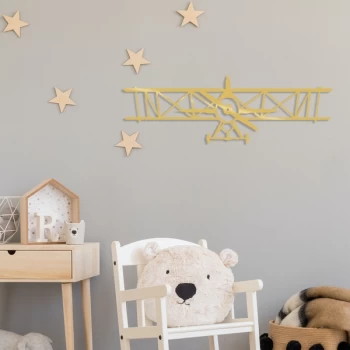 Image of Airplane - Gold Gold Decorative Metal Wall Accessory