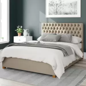 Image of Aspire Monroe Upholstered Ottoman Bed Eire Linen Natural King