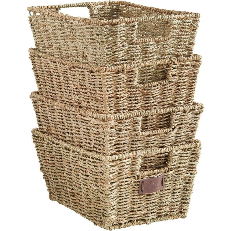 Image of VonHaus Seagrass Storage Baskets - Set of 4 Beige unisex One Size