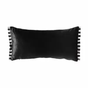 Image of Crossland Grove Candy Velvet Oxford Cushion Black 600x100x300mm