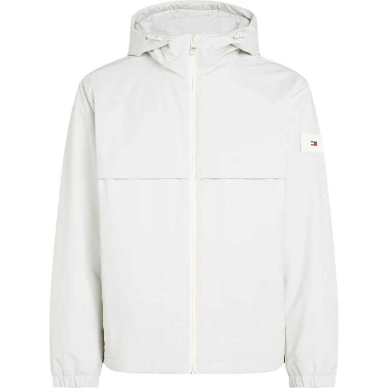 Image of Tommy Hilfiger Mens Technical Hooded Long Sleeve Zip Windbreaker Ivory male M