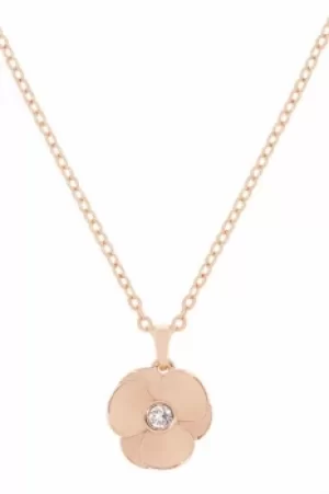 Image of Ted Baker Ladies Rose Gold Plated Primroz Pressed Flower Necklace TBJ1525-24-02