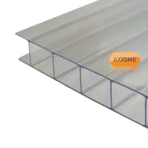 Image of Axiome Clear Polycarbonate Twinwall Roofing Sheet (L)3M (W)1000mm (T)10mm
