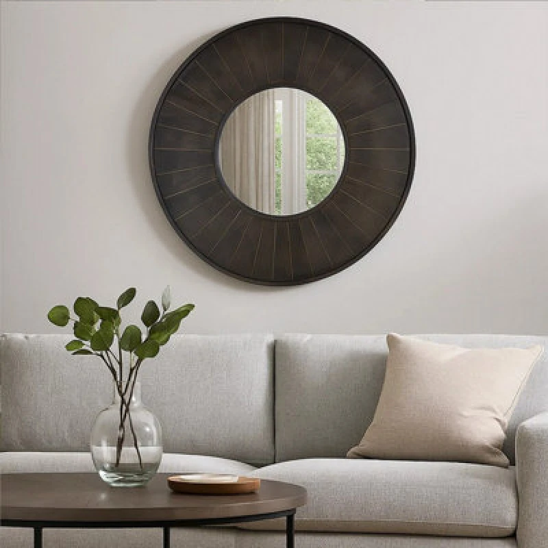 Image of Orsina Sagor Wall Mirror, Grey, Metal, Wood