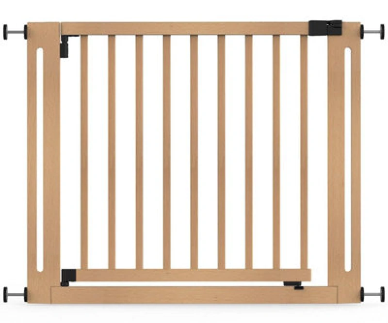 Image of Safetots Wooden Elegance Gate, Natural, 95Cm - 103Cm, Pressure Fit Safety Gate, 73Cm Extra Wide Doorway, Easy Installation
