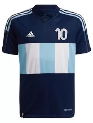 Image of Boys, adidas Messi 10 Junior Tee, Navy, Size 13-14 Years