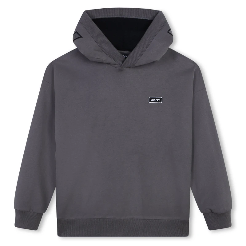 Image of DKNY Logo Applique Hoodie Juniors - Grey Grey One Size